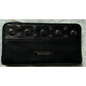 Michael Kors Black Leather Studded Wallet